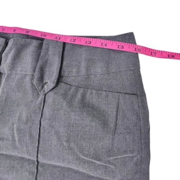 Larry Levine Cropped Dress Pants Women Size 8 Grey Pleated Stretch Rayon Trouser - Picture 6 of 10